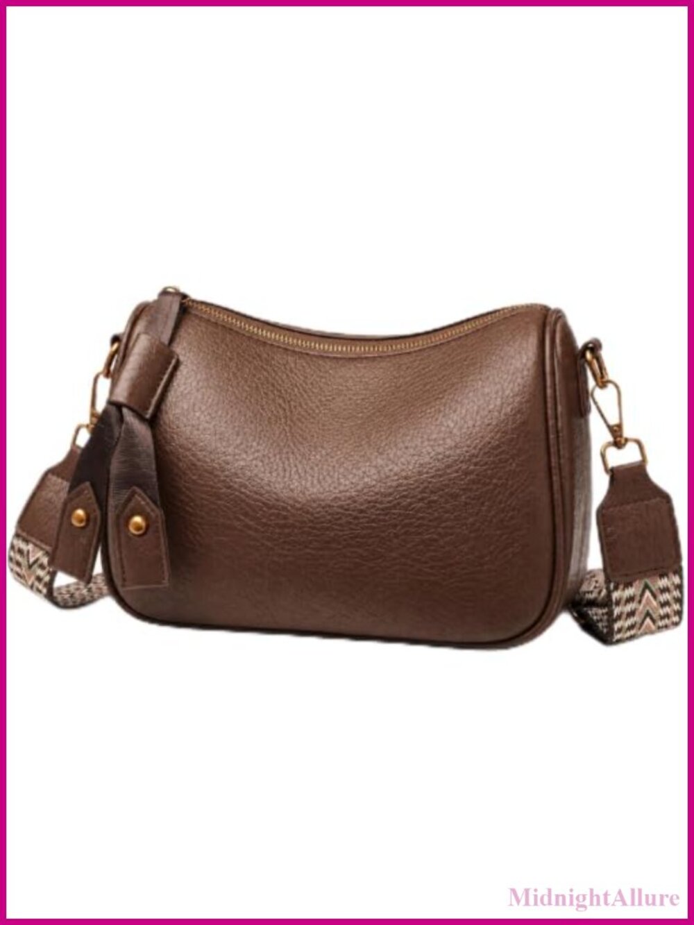 Vegan Leather Crossbody Hobo Bag Adjustable Strap